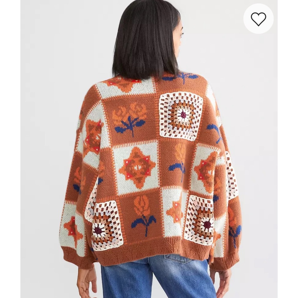 NWT Buckle POL Oversized Sweater Women Small Retro Crochet vintage look - Picture 2 of 15